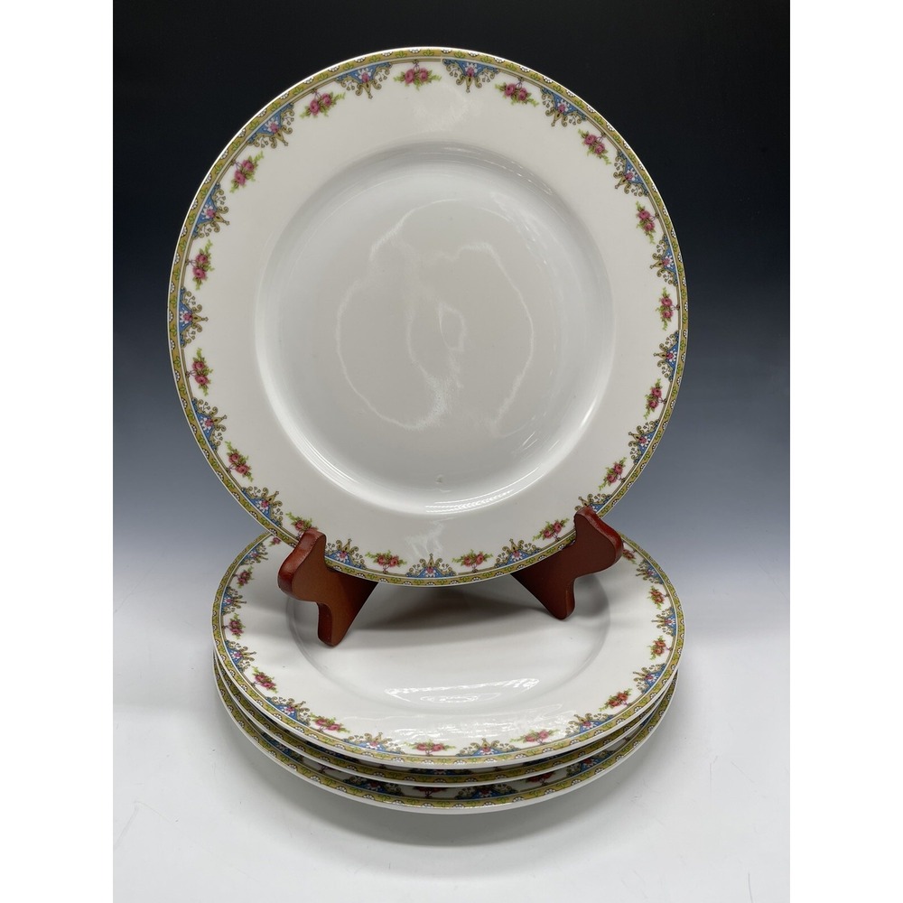 T&V Limoges France Floral Dinner Plates‎ 9.75" Plate